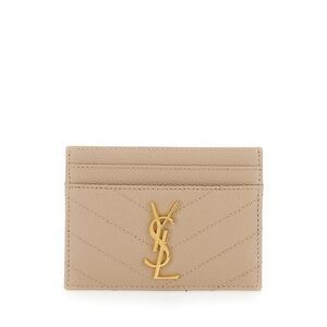 Saint Laurent Women Credit Card Case Grain De Poudre Saint Laurent Matelasse